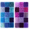 Caja de Set de Cuentas de Arroz Perforadas Multicolores y Cuentas de Vidrio Transfronterizo Materiales para Accesorios de Joyería Hechos a Mano con DIY Collar Pulsera