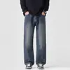 Roupas Masculinas Fengshe / 2026 Outono-Inverno Novo Estilo Americano Jeans Reto Largo Solto Calças Longas Versáteis Masculinas