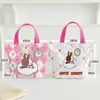 Nueva Bolsa de Lona Estilo Dibujo Animado Linda Gatito Bolso de Mano para Estudiante Versátil de Verano Ropa de Trabajo Bolsa de Gran Capacidad