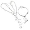 Comércio exterior exportação banhado a prata starfish pulseira colar brincos conjunto coreano best-seller spot fornecimento atacado T006