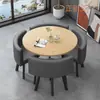 Mesa e Cadeiras Simples Modernas para Negócios e Recepção de Convidados, Mesa Redonda Pequena para Lanchonete de Chá com Leite, Mesa de Jantar