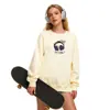 Sudadera de Algodón Pesado para Parejas, Corte Holgado, Cuello Redondo, Sin Capucha, Pulóver, Versátil, Cálida, Prenda Superior Estampada para Otoño e Invierno