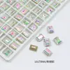 Bolsa de Polvo de Diamante para Uñas Verde Explosivo Punta Redonda Concha de Mariposa Forma Especial Recubrimiento de Lujo K9 Lote Completo Joyería de Uñas Diamante