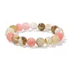 Pulsera de Abalorios Hecha a Mano con Perlas Redondas Perforadas de Aventurina Verde Natural y Cuarzo Rosa de 10 mm Transfronteriza para Hombres y Mujeres Joyería Sencilla Regalo