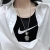 Nuevo Oso de Peluche Brillante con Extremidades Móviles Collar de Acero de Titanio Accesorio de Moda Colgante Cadena para Suéter Joyería Versátil
