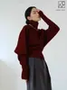 Estilo Nuevo de Primavera Suelto Casual Versátil Manga Larga Tejido Suave Cómodo Suéter de Cachemira Ceñidor de Cintura Adelgazante Top para Mujer