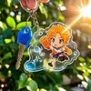 Pingente chaveiro acrílico de personagem de anime, animal, fruta, celebridade, peça decorativa, resina, personalização a laser colorida