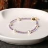 Pulsera Original de Turmalina Natural y Perlas de Agua Dulce Temperamento Simple Color Arcoíris Estilo Mori Estudiante para Mujer Pieza de Mano Corte Delgado