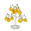En Stock Entrega Rápida Adorno del Árbol de la Paz Amarillo Cristal Decoración Creativa para el Hogar Decoración de Sala de Estar Manzana de Cristal Árbol de la Fortuna Amarillo