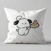 Funda de Almohada Cuadrada con Estampado de Cachorro Lindo Textura Dorada Impresa por Ambos Lados Cojín para Sofá Mesita de Noche