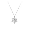 Collar de Copo de Nieve de Diamante de Plata de Ley S925 para Mujer Dulce Diseño de Nicho Pequeño Fresco Cadena para Clavícula de Nicho Venta al por Mayor Regalo