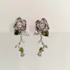 Shimai "Jardín de Rosas" Nuevos Aretes de Borla de Corazón de Rosa Chinoiserie Nicho Aretes Exquisitos Joyería de Mano