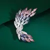 Broche Brillante de Ala Retro Lujo Accesible para Mujer Broche de Espiga de Cristal Corsage Broche de Lujo Elegante Accesorios para Traje