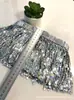 Adorno de Flecos de Lentejuelas, Cinta de Encaje con Flecos de Lentejuelas Brillantes, Fleco para Coser para Vestido, Disfraz, Atuendo de Escenario, Decoración de Ropa DIY