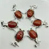 Venta Caliente Transfronteriza Joyería Europea y Americana Accesorios para Collares Cristal Natural Ágata Piedra Preciosa Colgante de Pingüino Aleación Accesorios Ecológicos