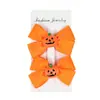 Amazon nuevo clip para el pelo de niños al por mayor decoración de Halloween para niña clip de pico de pato con doble lazo 2 por tarjeta
