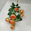 Rosa artificial de 7 cabezas, rosa feliz, flor falsa, decoración, flor de seda, decoración de mesa para sala de estar, flor de plástico para boda, rosa