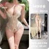 Pensamientos Nocturnos Lencería Sexy Calada Transparente Encaje Bodysuit de Apertura en la Entrepierna Sin Quitarse Uniforme de Tirantes 9609