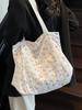 Bolsa Tote Nueva de Primavera y Verano 2025 Nicho Floral Artístico Dulce Gran Capacidad Ligera Estilo para Ir al Trabajo Bolso de Hombro para Mujer