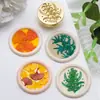 Sello de Cera Tallado Multicapa Serie Plantas Verdes, Cabeza de Sello, Lirio Araña, Ginkgo, Sello de Sellado DIY para Diario Invitación