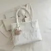 Bolsa de Hombro Grande de Lona para Estudiantes 2025 Nuevo Estilo Bolso de Hombro Individual Bolso Tote Casual Rayado para Viajes