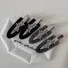 Presilha de Acetato Brilhante Sem Marcas para Maquiagem, Lateral da Testa, Franja, Grampo de Cabelo Novo Cor Rosa Cebola com Glitter Fino Presilha Bico de Pato para Mulheres