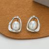 S925 Agulha de Prata Design Simples Brincos Ocos de Pérola Estilo Coreano Alto Sentido Diário Viajante Todos os Brincos Brincos Trendy Atacado
