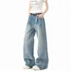 Jeans de pierna ancha con salpicaduras de pintura y pedrería para hombre, corte recto holgado, estilo American high street, nuevo modelo 2026, pantalones de marca de moda para hombre