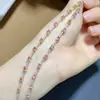 Pulseira Tesouro azul claro natural puro Papalacha tamanho aprox. 3*4mm Prata 925 Seiko cravação outlet de fábrica