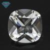 Atacado de Pedras Preciosas Hua Gang: Cabochão de Vidro Branco em Formato Quadrado, Gema Artificial Transparente com Fundo Pontiagudo em Formato de Almofada, Joia de Diamante