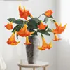 Flor de simulación de alta calidad PU Dátura fotografía de paisaje arreglo de decoración suave para el hogar decoración colgante de boda decoración de jardín pared de flores colgante