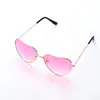 Gafas de Sol de Moda con Forma de Corazón Gafas de Sol Retro Amor Océano Gafas de Fiesta Gafas de Sol Metálicas con Corazón