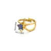 Anillo de Acero Inoxidable con Circonita Exagerado de Alto Nivel Europeo y Americano, Anillo de Luz de Lujo Tejido Hueco, Anillo de Dedo de Moda, Anillos de Nicho