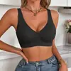 [Compra individual o múltiple] Transfronterizo Amazon Shein más vendido, profundo escote en V, estampado de leopardo rosa, sin costuras, sin varillas, sujetador cómodo para mujer