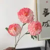 Nueva Flor Artificial Tres Cabezas Dragón Carpa Koi Peonía Decoración de Boda Flor de Seda Adornos de Decoración para el Hogar Flor de Peonía Koi