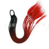 Perucas Trançadas Estilo Europeu e Americano para Mulheres, Cabelo Longo, Tranças Pequenas Coloridas, Cor Degradê, Dreadlocks de Três Fios, Rabo de Cavalo