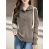 Nuevo cárdigan de punto liso estilo 'old money' para mujer Otoño/Invierno 2026, chaqueta suéter rejuvenecedora, top exterior grueso, moderno