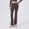 Pantalones de yoga acampanados de dos piezas de imitación de cintura alta para mujer, adecuados para correr, entrenamiento de fitness, Pilates, pantalones deportivos adelgazantes y elásticos
