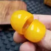 Anel Gota de Cera de Abelha Imitação de Peça de Jade Yulong Anel de Cera de Abelha Amarelo-Frango Anel de Cera de Abelha Antigo