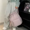 Mochila de Cordão Grande Capacidade Genuína Simples da Moda Estilo Coreano Encomenda Personalizada para Mulheres Esportes ao Ar Livre Viagem Mochila de Cordão