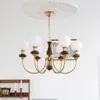 Lámpara de araña retro francesa de mediados de la antigüedad lámpara principal para dormitorio sala de estar nueva lámpara china americana estudio restaurante lámparas de cobre Zhongshan