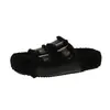 Pantuflas de algodón Birkenstock para mujer con hebilla metálica de lana de cordero, nuevo modelo 2026, de suela gruesa, afelpadas, cálidas, peludas para usar en exteriores