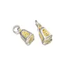 Colgante de Buda de plata pura 999 pintado en oro, plata dura 3D de cuatro lados, accesorio para pulsera DIY, accesorio de material de cuerda trenzada hecho a mano Q0250