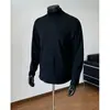 Gola alta meia-manga Outono e Inverno Quente Elástico Base Camiseta de Manga Longa Veludo Dupla Face Casual Esportivo Manga Raglan Top Simples