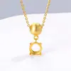 Plata de ley maciza S925 4.2/5.2/6.2mm engaste vacío DIY diamante de punta de atrás collar de cuenta de la fortuna cepillada estilo chino nuevo