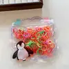 Lindo set de goma para el cabello de colores gruesas y desechables para bebés, empaquetado en bolsa de dibujos animados, que no dañan el cabello, directo del fabricante