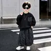 Conjunto de Sudadera para Niños Primavera y Otoño, Conjunto Deportivo Elegante de Dos Piezas para Niños Estilo Coreano, Ropa de Moda de Otoño para Niños Pequeños