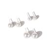 Pendientes de botón de perla con pasador de plata S925 Vintage Blancos Personalidad Versátiles para Todas las Estaciones Pendientes Geométricos al por Mayor