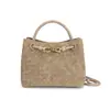 Bolso de Mano Tejido con Cuerda Metálica Hecho a Mano Transfronterizo para Mujer, Bolso de Mano y Bolso Cruzado con Hebilla de Mariposa