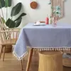 Toalha de Mesa Quadrada de Algodão e Linho com Franjas para Mesa de Chá Doméstica Pano à Prova de Poeira Estilo Ins Estilo Japonês Toalha de Mesa em Promoção Personalizada